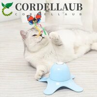 Cordellaub Đồ chơi bàn xoay thú cưng thông minh, Bướm có thể thay thế Không dễ đổ đồ chơi xoay mèo điện tử, Đồ chơi tương tác mèo bướm huỳnh quang ban đêm trôi chảy thực tế