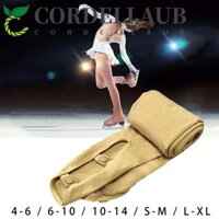 Cordellaub Quần trượt băng hình, Quần trượt băng thể dục dụng cụ bằng kim cương giả, Thiết bị thể thao có nắp giày Quần bó nữ tông màu da Tất trượt băng Phụ kiện trượt băng