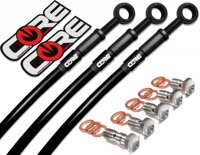 Core Moto Brake Lines for Yamaha MT09 FZ09 (Non-ABS) 2014-2017 Front-Rear Black Stainless Kit by Sixty61, FZ MT 09