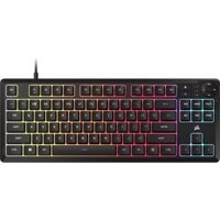 CORSAIR K55 CORE TKL RGB Gaming Keyboard – Black, Tenkeyless, 8-Zone RGB, Quiet Membrane Keys, Spill Resistant, Media Keys, 1000Hz Polling