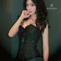Corset Cổ Điển Đen (Có sẵn) Corset Vintage thời trang đủ Size, Áo Latex Định hình eo chuẩn