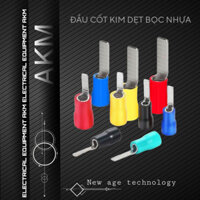 Cos Kim Dẹt Bọc Nhựa 1000c, cos pin dẹp, đầu cốt kim dẹp, cốt pin dẹt nối điện