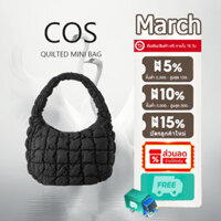 Cos MESSENGER QUILTED: Túi mềm màu đen túi xách nữ Túi đeo vai Mini Túi siêu nhỏ Túi xách đeo vai cos phía trước