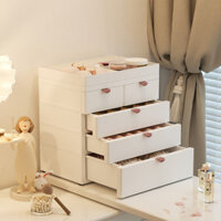 Cosmetic Storage Box Dustproof Dressing Table Desktop Drawer Organizer Bedside Lipstick Skincare Organizer Box A0LG