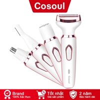 Cosoul 4 trong 1 Nách Tóc Tẩy Lông Mặt Tẩy Lông Phụ Nữ Máy Cạo Râu Điện Nữ Dao Cạo Phần Riêng Tông Đơ Cắt Tóc Mũi Cắt Tóc Cơ Thể Tẩy Lông Nách Tẩy Lông Máy Cạo Râu Máy Cạo Râu