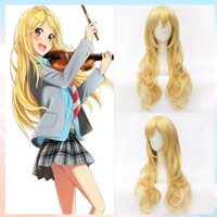 Cospaly tóc giả Your Lie in April Arima Kousei tóc giả đen Miyazono Kaori tóc xoăn vàng