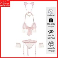 Cosplay 5 Chi Tiết Mèo Nhỏ quyến rũ MS1219 mẫu mới màu hồng 
 [YaWear_ĐỒ NGỦ & NỘI Y CAO CẤP]