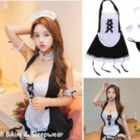 Cosplay hầu gái Nhật Bản ngây thơ sexy, cosplay nàng hầu cao cấp vải mềm mịn freesize dưới 60kg