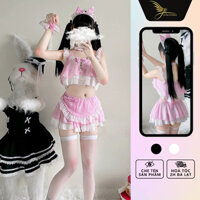 Cosplay Nàng Hầu, Bộ Váy Ngủ Hóa Trang Hầu Gái Sexy JUNA Freesize Dành Cho Nữ Thời Trang Đồ Ngủ Chất Voan Tơ/SP2424A