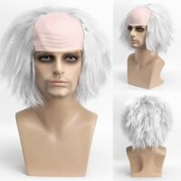 Cosplay Ngắn Puffy Wave Joker Hói Tóc Giả Da Đầu Tóc Giả Halloween Đảng Prop Wig