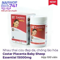 Costar Placenta Baby Sheep Essential 15000mg nhau thai cừu đẹp da, chống lão hóa, Hộp 100 viên