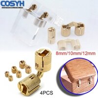 [Cosyh] 4 x Hộp đựng trang sức bản lề bằng đồng thau giấu bản lề vô hình giấu kín