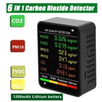 Cosyh Máy đo chất lượng không khí 6 trong 1 Máy đo nồng độ Carbon Dioxide đa chức năng