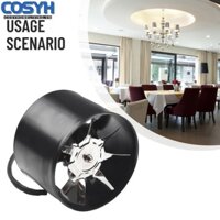 [Cosyh] Quạt hút 100 mm, Quạt ống hút khói 1,75 m3 / phút Quạt ống nội tuyến yên tĩnh