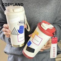 COSYLAND Cốc cà phê COSYLAND Hello Kitty, Cốc giữ nhiệt hoạt hình Cinnamoroll 500ml, Cốc nước có thể tái sử dụng dung tích cao Cốc cách nhiệt du lịch