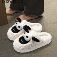 Cosy_Zone  Dép bông Dép Lông đi trong nhà ĐẾ CAO SU Lịch lãm Bền Cá tính Chống bám bụi FMR23B0UFP 47Z231123