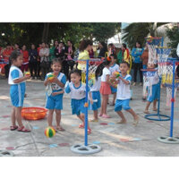 Cột bóng rổ thép cao 1m3 ĐK vòng ném 40 thay đổi ném ngang thành ném đứng