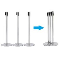 Cột Chắn Inox Dây Căng Đế Chữ U Dây Căng: 2m, 3m; Cột Chắn Inox Phân Luồng Lối Đi, Trụ Chắn Inox Lối Đi