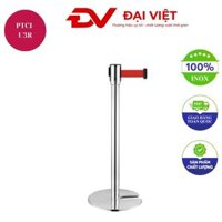 Cột chắn Inox trắng đế chữ U dây đỏ dài 3m