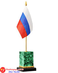 Cột Cờ Để Bàn Làm Việc Bằng Đá Malachite Của Nga