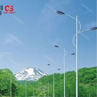 Cột Đèn Đường Đô Thị Ống Thép Mạ Kẽm Điều Chình Độ Cao 10M Hai Đầu Uốn Lượn, Đèn Đường Chiếu Sáng