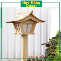 Cột Đèn Trang Trí Sân Vườn Phong Cách Nhật Bản,Đèn Gỗ Nhật Bản Bằng Gỗ Thông Chống Nước và Mối Mọt