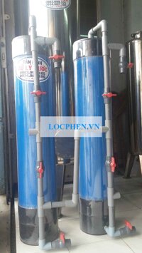 Cột lọc nước nhựa PVC 220 màu xanh