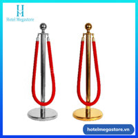 Cột phân cách inox dây nhung đỏ
