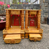 [CỘT RỒNG VÀNG_HÀNG DÀY] Bàn thờ ông địa thần tài gỗ xoan tự nhiên 48cm 42cm giá rẻ