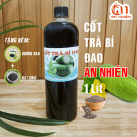 Cốt Trà Bí Đao AN NHIÊN chính hãng - 1 lít - pha 25 ly trà, Tặng kèm gói sương sáo và hạt chia