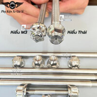 Cốt Trục Bánh Xe Trước Và Sau Kèm Tán Salaya Inox 304 (M3) (Thái) Cho Ex,Fu Led,Sa,Rai Fi,Win,WinX,Wa,Dr,Si,SH MS6223