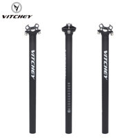 Cột yên xe đạp Vitchey Carbon, Cột yên xe đạp đường bộ / leo núi, 3K Matte, 27.2, 30.8, 31.6mm × 350, 400mm để đi xe.