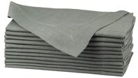 COTTON CRAFT Pure Linen Oversized Napkins 12 Pack - Pure Linen Hemstitch Napkins - (Set of 12) Size 20x20 Charcoal - Hand Crafted and Hand Stitched...