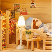 Cotton DollHouse DollHouse Nhà Búp Bê Đèn Bàn BJD Mô Hình Thu Nhỏ OB11 Cảnh Đèn Sàn Nội Thất Màu Vàng Ấm Áp