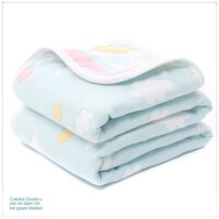 Cotton Nguyên Chất 6 Lớp 110 110 Gạc Tắm Trẻ Em Bao Chần Gòn Khăn Mền Chần Gòn Một Lớp 40