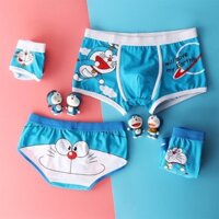 Cotton Nguyên Chất Cặp Đôi Quần Lót Doremon Hoạt Hình Dễ Thương Độc Đáo Nam Boxer Nữ Tam Giác Sinh Viên Quần Lót Cặp Đôi Phong Cách Quần