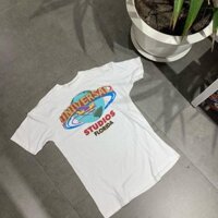 Cotton Nguyên Chất Lỏng Lẻo Phù Hợp Với Tay Ngắn Xung Quanh Trái Đất Hoạt Hình In Hình Áo Thun Nam Nữ Sa