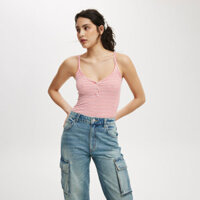 COTTON ON -  Áo Thun Hai Dây Nữ Brooklyn Henley Cami - 2058238-08