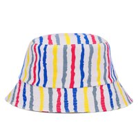 Cotton Packable Summer Travel Sun Hat Bucket Hat Wide Brim Cap - Red and Blue