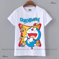 Cotton Thái Doremon - Áo thun nam nữ in hình Doraemon ( có size trẻ em )