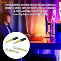 Cou 3 5mm Stereo Nam Cắm Đầu Nối Tai Nghe Cáp Cắm Thay Thế Đĩa Vàng Cắm Cho Tai Nghe Meze 99