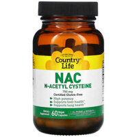 Country Life NAC N-Acetyl Cysteine 750 mg 60 Vegan Capsules