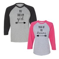 Couple Shirts - My Dream Girl & Man of My Dreams - Matching Couple Baseball Shirts