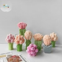 Coutr 3D Tulip Bó Hoa Khuôn Silicon DIY Hoa Thơm Xà Phòng Handmade Nến Thạch Cao Trang Trí Làm Khuôn Tiếp Liệu VN