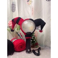 Cover lightstick BTS Jack in the box bằng len handmade - Áo cho lightstick (đen+đỏ)