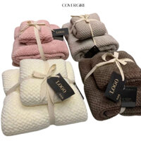 COVERGIRL - Combo 1 Khắn Tắm + 1 Khăn Mặt Lông Cứu Hai Lớp Chất Lượng Cao Thấm Hút Tốt, Mềm Mại