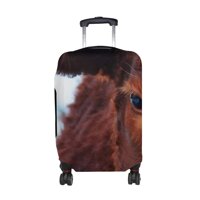 Cow Face Eyes Hair Pattern Print Travel Luggage Protector Baggage Suitcase Cover Fits 18-21 Inch Luggage