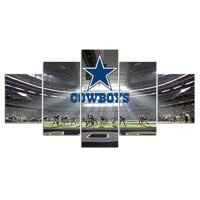 Cowboys Stadium Wall Art Pictures Wall Decor 5 Panel Canvas Prints Sports Football Poster Frame Painting Dining Room Home Bedroom Decorations Artwo...