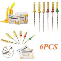 COXO SOCO PRO Dental Nickel Titanium Root Canal File 6Pcs/Box Heat Activated Rotary Files Gold