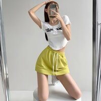 COZOK Chân Váy Ngắn Lưng Thun Phối Dây Thời Trang